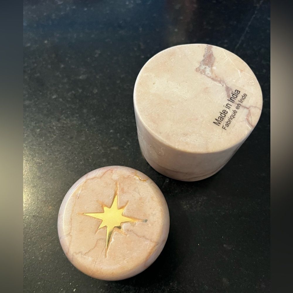Catherine Martin Marble Trinket Box Starry Night Anthropologie Pink 2.5" NEW - Picture 5 of 6